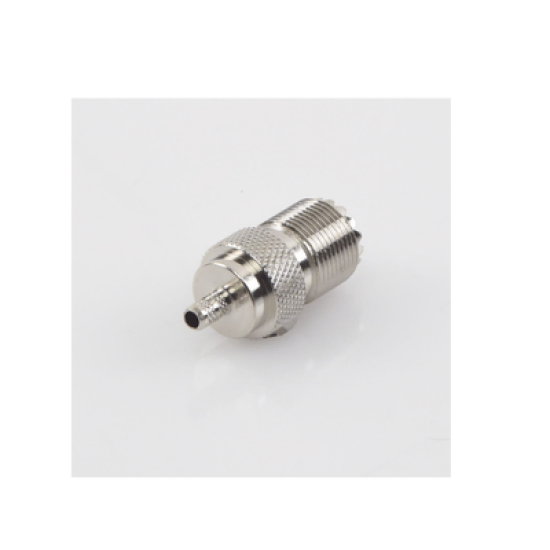 Conector UHF hembra (SO-239) de anillo plegable para cable RG-58/U, RG-142/U.