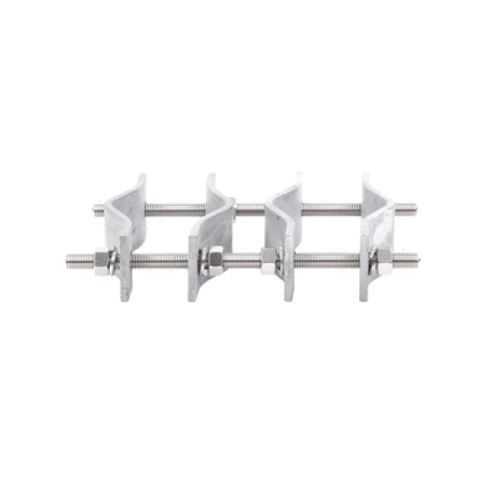 Juego de Dos Abrazaderas Dobles para Mástiles de 3.8 a 8.9 cm, con Separación entre centros de 12 cm.