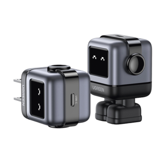 Cargador Mini GaNRobot 30W serie Nexode | 1 USB-C de Carga Rápida | Tecnología GaN II | Multiprotocolo PD/QC/SCP/FCA | Carga Inteligente | Pantalla LED | Zapato Magnético Extraíble | Thermal Guard | Color Negro.