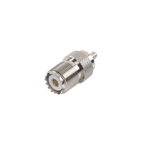 Conector UHF hembra (SO-239) de anillo plegable para cable RG-58/U, RG-142/U.