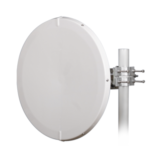 Antena Direccional de Alto Rendimiento / 31 dBi / 2 ft / 5.9-7 GHz / Conectores RP-SMA / Alto Aislamiento al Ruido / Fácil Montaje y herraje de acero inoxidable /  Radomo Incluido
