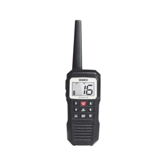 Radio Marino Portátil VHF, flotante y sumergible, Rx: 156.050-163.275MHz Tx: 156.025-157.425MHz, cumple con los canales marinos Internacionales, de EUA y Canadá