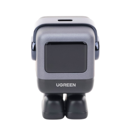 Cargador Mini GaNRobot 30W serie Nexode | 1 USB-C de Carga Rápida | Tecnología GaN II | Multiprotocolo PD/QC/SCP/FCA | Carga Inteligente | Pantalla LED | Zapato Magnético Extraíble | Thermal Guard | Color Negro.
