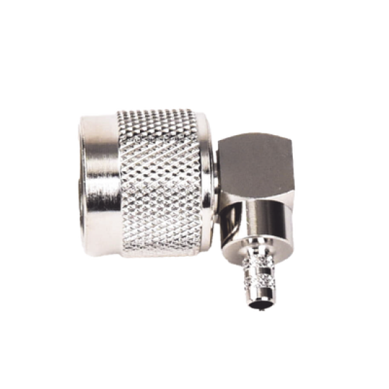 Conector N Macho en A/R de Anillo Plegable para Cables RG-58/U, RG-142/U, Niquel/ Oro/ Teflón.