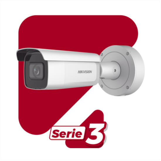 Bala IP 8 Megapixel (4K) / Lente Mot. 2.7 a 13.5 mm / 60 mts IR EXIR / Exterior IP66 / IK10 / DARKFIGHTER / Audio y Alarma I/O / PoE+ / ONVIF / Micro SD / 4 Analíticos: AcuSense, Deteccion Facial, Conteo de Personas por Cruce y Zona