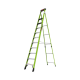 Escalera de 3.65 m Capacidad máxima de 170 Kg, inclinada, de fibra de vidrio con almohadilla de pared giratoria.