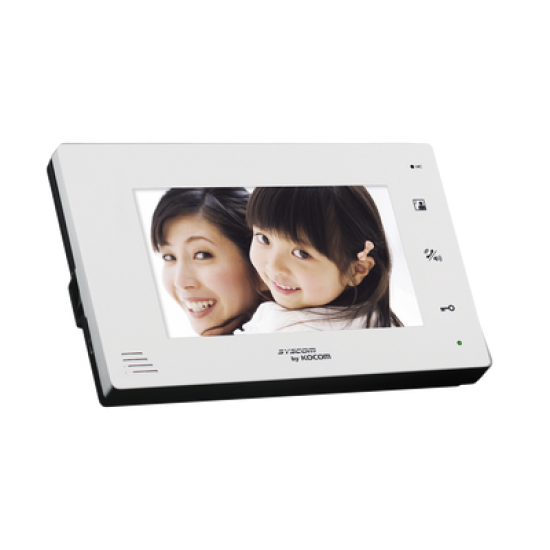 Monitor adicional color blanco manos libres con pantalla LCD a color de 7'
