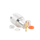 Conector N Macho de Rosca para Cables RG-8/X, LMR-240, BELDEN 9258, Plata / Oro / Teflón.