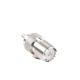 Conector UHF Hembra (SO-239) en Línea, de Anillo Plegable para Cable RG-58/U, RG-142/U, Níquel/ Plata/ Delrin.