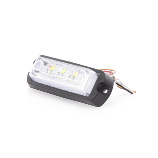 Luz Auxiliar Ultra Brillante de 8 LED, color Ámbar / Claro , con mica transparente.