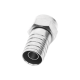 Conector F Macho, Plegable de Doble Blindaje para cable RG-59, Cuerpo de Bronce Niquelado.