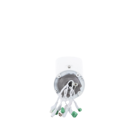 Bala IP Dual / Térmica 6.9 mm (256 x 192) / Óptico 6.4 mm (4 Megapixel) / 30 mts IR / Exterior IP67 / PoE / Termométrica / Detección de Temperatura / Sirena y Luz Intermitente Integrada / Micro SD