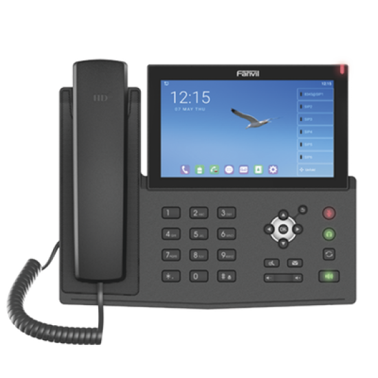 Teléfono IP  Android Empresarial para 20 lineas SIP, pantalla táctil, Wi-Fi y Bluetooth, PoE, hasta 112 botones DSS, puertos Gigabit, soporta recepción de video.