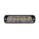 Luz Auxiliar de 6 LED, Roja, Bisel Negro, Lente Transparente