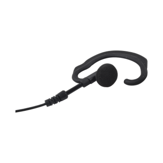 Micrófono de solapa con gancho suave para la oreja y fibra trenzada para puerto de accesorios Icom de 2 pines con tornillos
