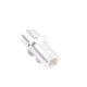 Adaptador Doble N Hembra para Chasis de Montaje Frontal en Doble D Plano y Cuerpo Plateado.