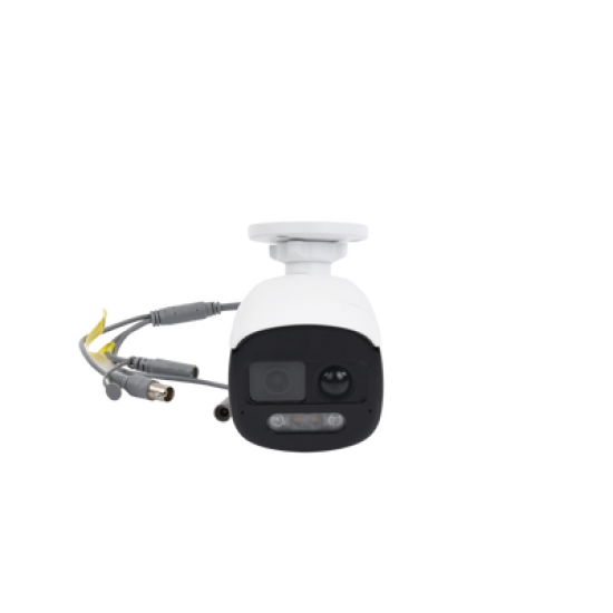 [ColorVu] Bala TURBOHD 2 Megapixel (1080p) / Imagen a Color 24/7 / Lente 2.8 mm / Luz Blanca 40 mts / Exterior IP67 / WDR 130 dB / Sensor PIR / Sirena Integrada / Salida de Audio Estrobo ROJO - AZUL / Micrófono Integrado