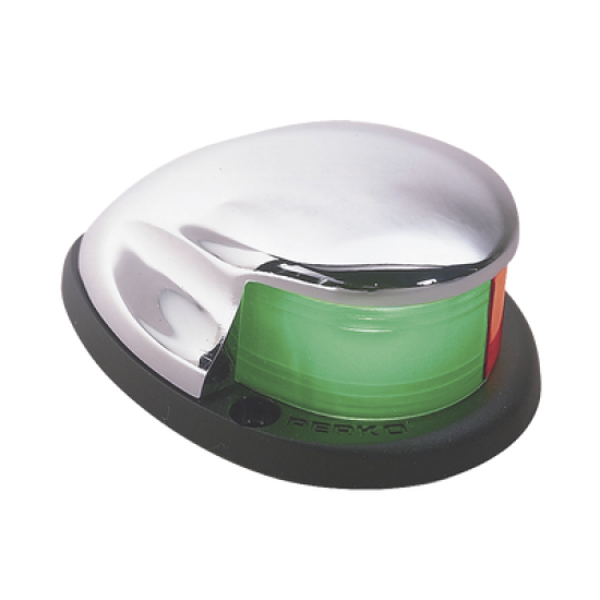 Luz Bi-Color de Montaje Horizontal con Carcasa Cromada para Embarcaciones a Motor Menores de 20 Metros 