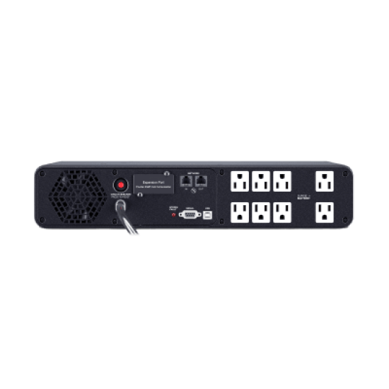 UPS de 1500 VA/1000 W, Topología Línea Interactiva, Entrada 120 Vca NEMA 5-15P, Onda Senoidal Pura, Torre o Rack 2 UR, Con 8 Tomas NEMA 5-15R