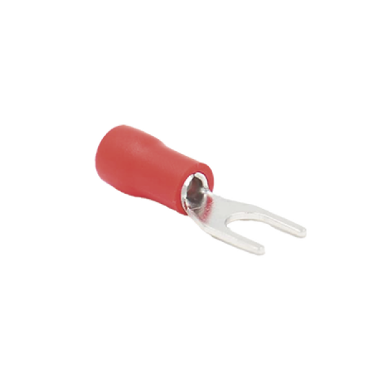 Terminal tipo horquilla ( espada ) aislada / 12 - 10 AWG / Amarillo / Paquete de 25 piezas.