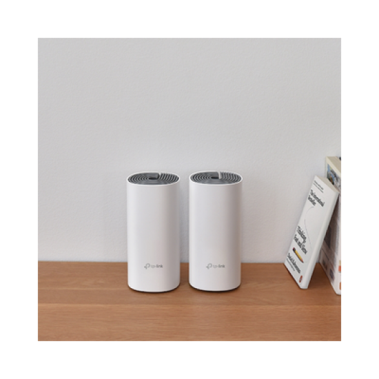 Kit de Router inalámbrico mesh Deco E4 para Hogar / Doble banda AC 1200  / 2 puertos 10/100 Mbps / Compatible con amazon alexa.