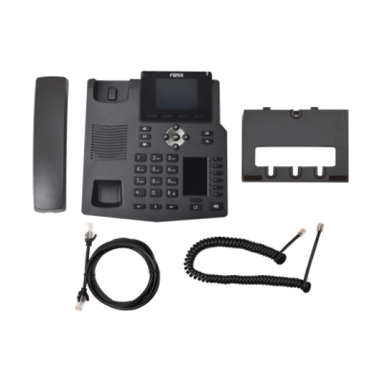 Teléfono IP empresarial para 4 Líneas SIP con 2 pantallas LCD, 6 teclas BLF/DSS, puertos Gigabit y conferencia de 3 vías, PoE
