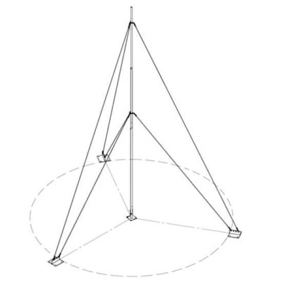 Kit con Mástil Telescópico de 9 m con Accesorios de Instalación (No incluye retenida). Kit con Mástil Telescópico de 9 m con Accesorios de Instalación (No incluye retenida).