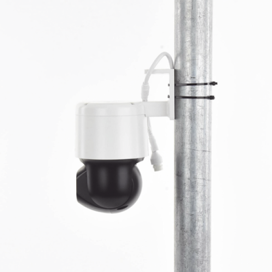 Domo PT IP 4 Megapixel / Lente 4 mm  / Luz Blanca 30 mts / dWDR  / PoE / IP66 / Micrófono y Bocina Interconstruido / Micro SD / Incluye Montaje de Pared y Techo