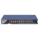 Switch PoE+ / No Administrable / 24 Puertos 10/100 Mbps PoE+ / 1 Puerto 1000 Mbps / 1 Puerto SFP Uplink / Modo Extendido hasta 300 Metros / 230 W 