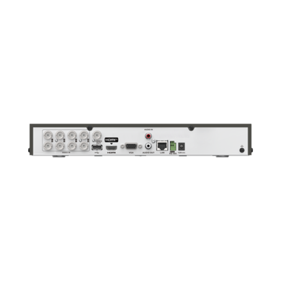DVR 8 Canales TURBOHD + 4 Canales IP / 5 Megapixel Lite - 3K Lite / Audio Bidireccional por Coaxitron / Reconocimiento Facial / ACUSENSE (Evista falsas alarmas) / 1 Bahía de Disco Duro / Salida de Video en Full HD