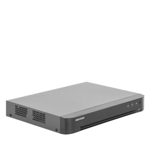 DVR 4 Canales TurboHD + 4 Canales IP / 8 Megapixel (4K) / Acusense (Evita Falsas Alarmas) / Audio por Coaxitron / 1 Bahía de Disco Duro / 4 Entradas de Alarma / 1 Salida de Alarma / H.265+ / Salida de Video en Full HD