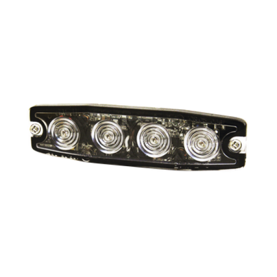 Luz Auxiliar de 4 LED, ámbar, SAE Clase I, Lente transparente