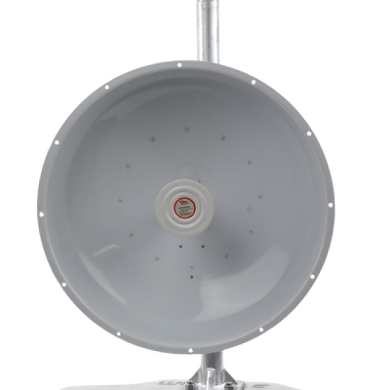 Antena direccional de alta resistencia, Ganancia 30 dBi, (4.9 -6.5 GHz), Plato hondo para mayor inmunidad al ruido, Conectores N-Hembra, Montaje y radomo incluido 