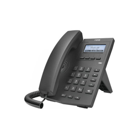 Teléfono IP empresarial para 2 lineas SIP con pantalla LCD 128 x 48 Px y conferencia de 3 vías, PoE