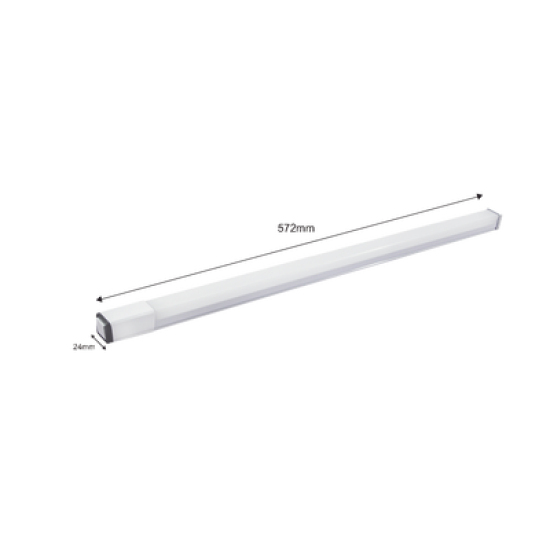 Luminario LED Tipo Regleta / 572 x 24 x 24 mm / 127 Vca / Luz Blanca 6 500 K / 900 lm.