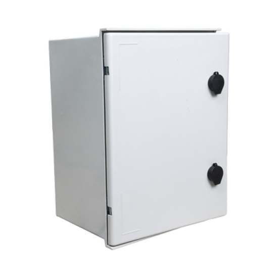 KIT de Gabinete de Poliéster (300 x 400 x 200 mm) + Controlador de Carga con Switch PoE (5) + Batería de 12V 7Ah