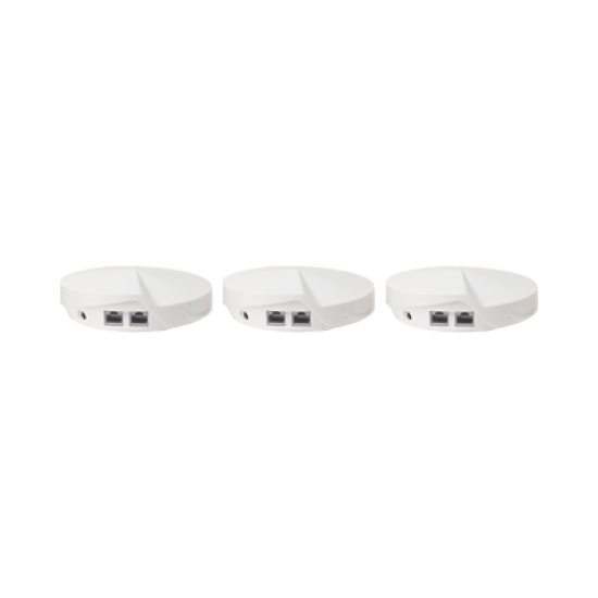 Kit 3 Routers Inalámbricos MESH Interior para Hogar / Doble Banda Wi-Fi 5 AC1300 Mbps / 2 Puerto Gigabit WAN/LAN / 4 Antenas Internas / Administración Mediante la App Deco (iOS, Android) / Protección HomeCare