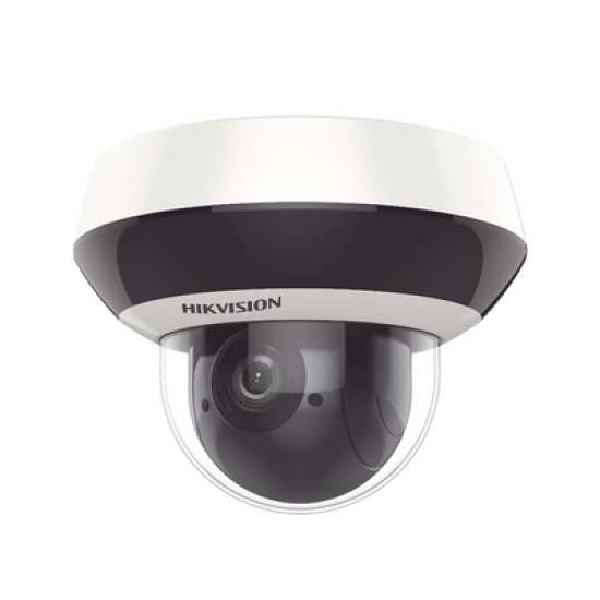 Mini Domo PTZ IP 4 Megapixel / 4X Zoom / H.265+ / 20 mts IR EXIR / WDR / PoE / IK10 /Exterior IP66 / DarkFighter / Micrófono Integrado / MicroSD