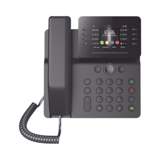 Teléfono IP Empresarial Esencial WiFi / Bluetooth, 12 líneas SIP, pantalla a color 3.5