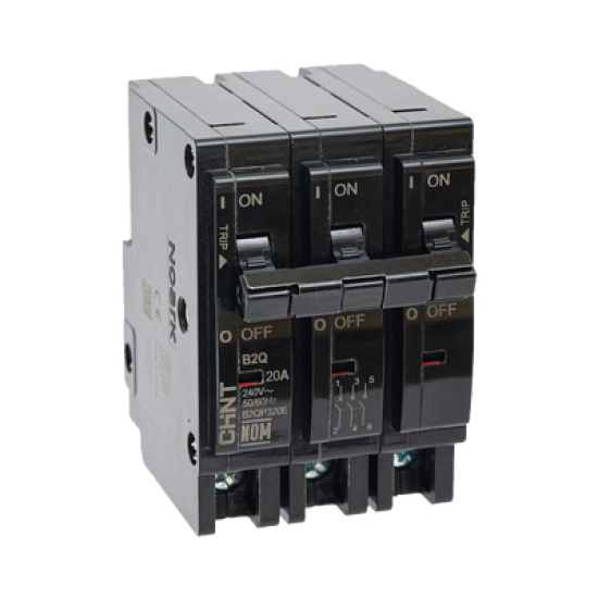 MCB - Interruptor Termomagnético Enchufable, Serie: B2Q, 3P, 15A, 240V (SKU:1002294)