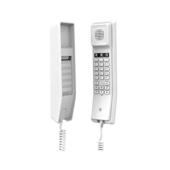 Teléfono IP Hotelero Wi-Fi, 2 líneas SIP con 2 cuentas, codec Opus, IPV4/IPV6, color blanco, con gestión en la nube GDMS