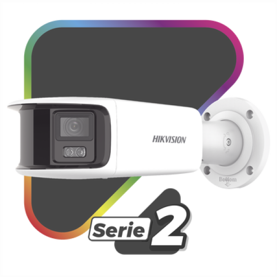 [ PROTECCIÓN ACTIVA ] Bala IP Panorámica 8 Megapixel (4K) / 2 Lentes 4 mm (180°) / Imagen a Color 24/7 (ColorVu) / PoE / WDR 130° / IP67 / ACUSENSE / Luz Estroboscópica y Alarma Audible / 40 mts Luz Blanca / Micro SD