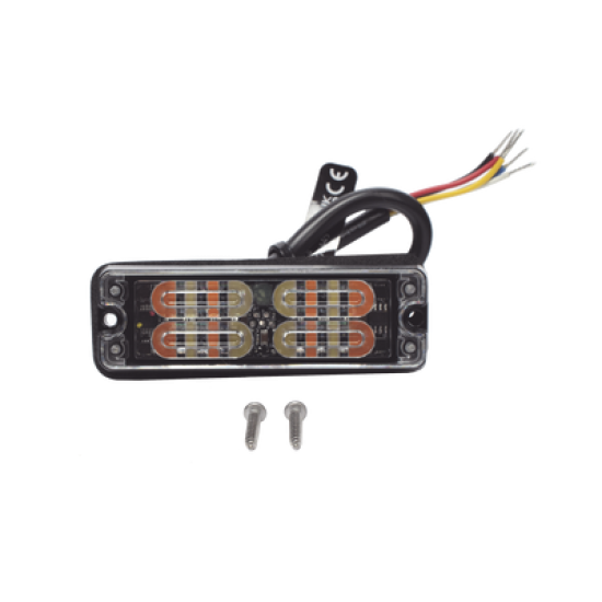 Luz Perimetral, 12 LED Ultra Brillantes, Color Ámbar / Claro