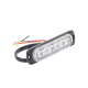 Luz Auxiliar de 6 LED, Ambar, Bisel Negro, Lente Transparente