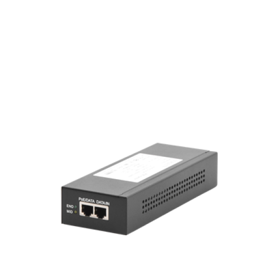 Inyector Super Hi-PoE / 56 Vcc / 60 Watts / Para Domos HIKVISION PTZ / IP (-AE / DE) / Soporta 802.3 af / at / Para Aplicaciones de CCTV