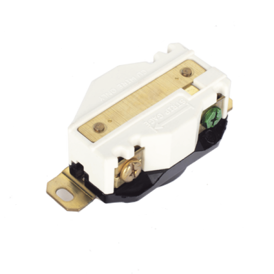 Receptáculo de Media Vuelta Industrial 30 A 250 V CA 2 Polos 3 Hilos (Nema L6-30R) Color Negro.