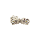 Adaptador de Triple conectores BNC macho para uso en sistemas de video vigilancia en aplicación con cables coaxiales RG-59/ RG-6, Níquel/ Oro/ Politetrafluoroetileno.