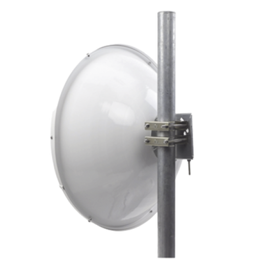 Antena Direccional de Alto Rendimiento/ Parábola profunda para mayor aislamiento al ruido / 29 dBi / 4.9 - 6.4 GHz / Conector de guía de onda para radios B5x y C5x / Fácil Montaje y Soporte de acero inoxidable / Radomo Incluido