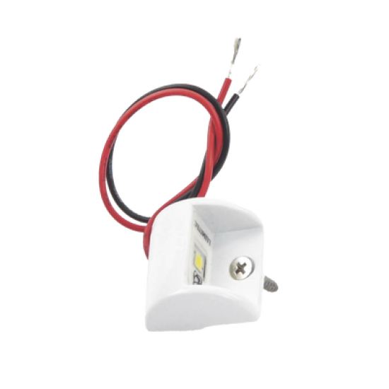 Luz led marina de cortesía serie Andros, emite luz de color blanco brillante de 45 lúmenes, para uso exterior e interior, fabricado bajo norma de protección IP67.
