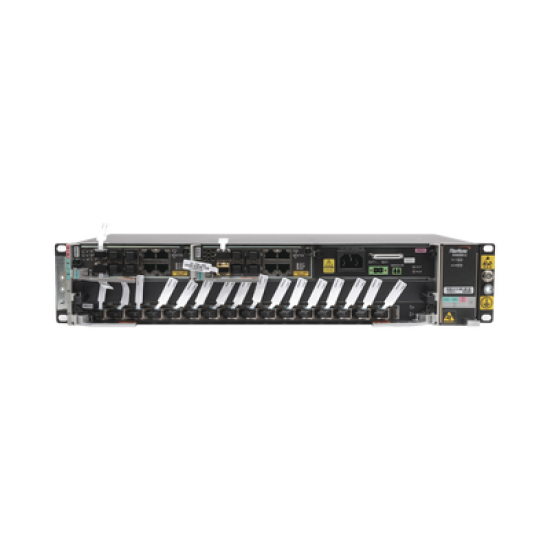OLT Carrier Class Modular GPON, 2 Ranuras, Incluye 1 Tarjeta GPOA de 16 puertos GPON, 1 Fuente de CA, 2 UR, Gestión por UNM2000, CLI, (Incluye Instalación de Software UNM2000) 